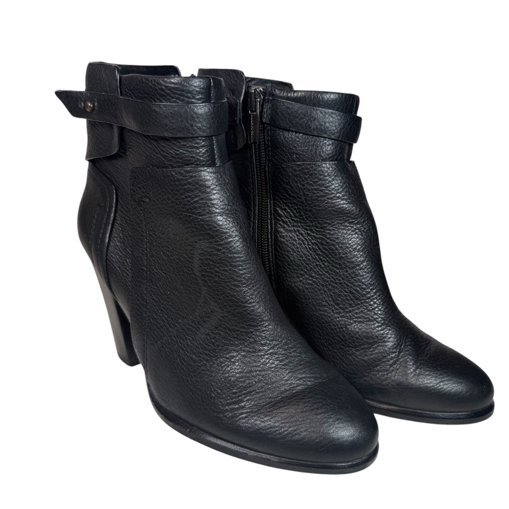 Vince Camuto Buckled Textured Black Heeled Boots Women’s Size 6.5